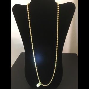 Rope thinner chain necklace. Gold tone. Brand new.